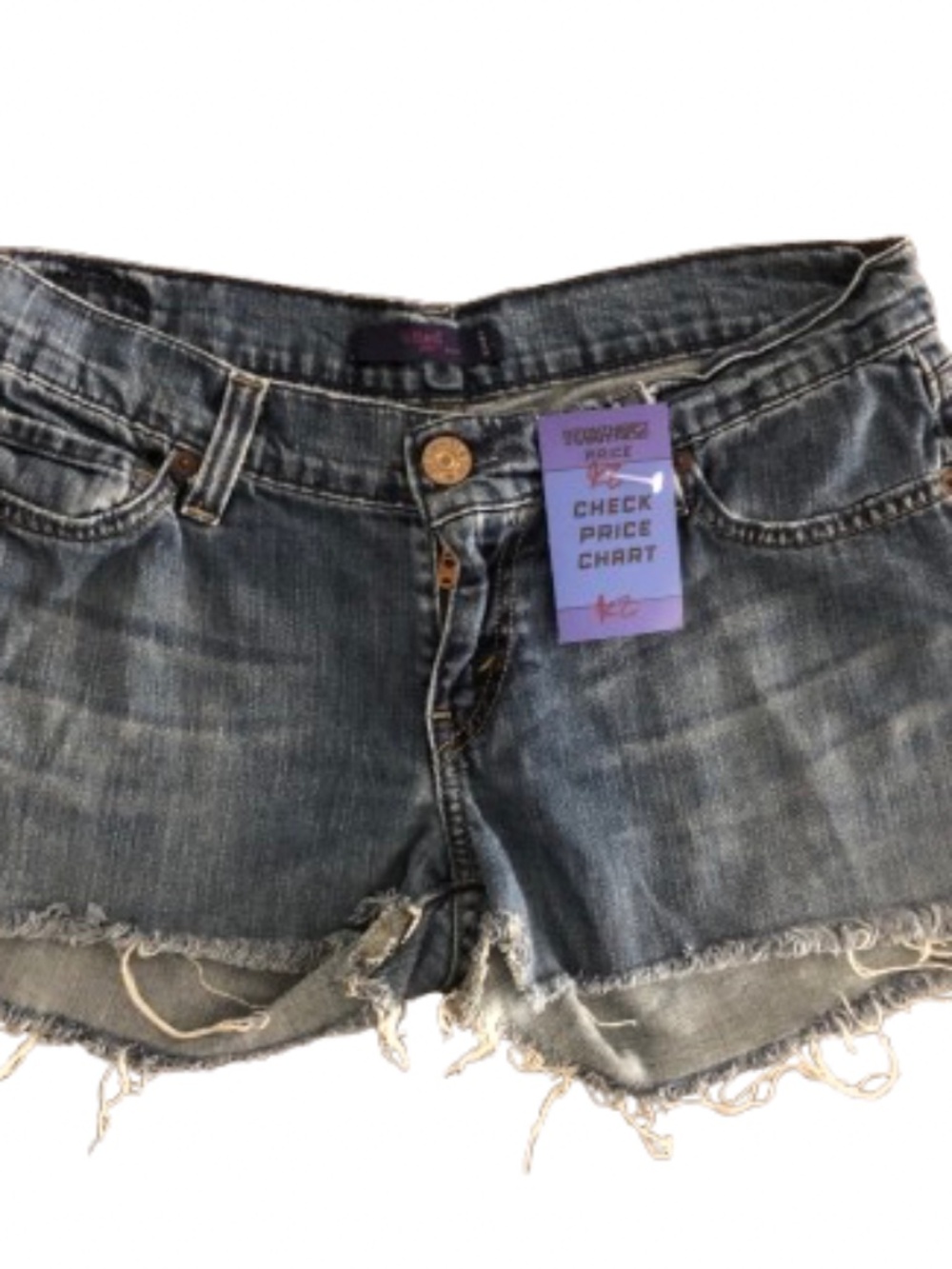VTG 2007 Levis 504 Tilted Cutoff Denim Shorts Women Size 5 M Low Rise Distressed